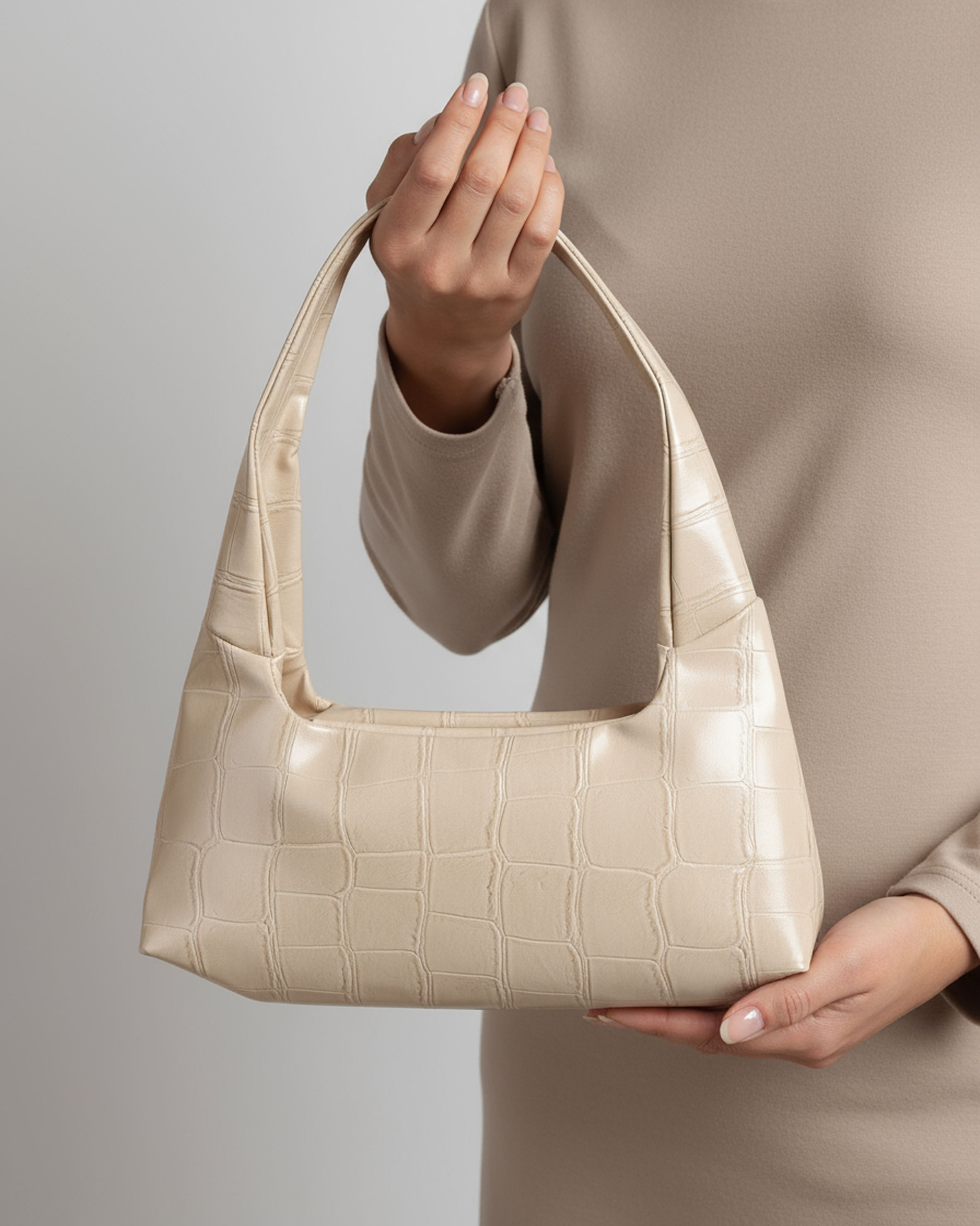 The Croc Line Bag – Sand Beige