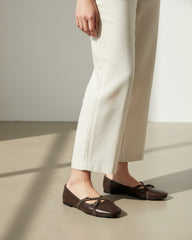 The Bianca Buckle Flat - Brown