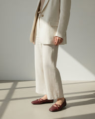 The Bianca Buckle Flat - Burgundy