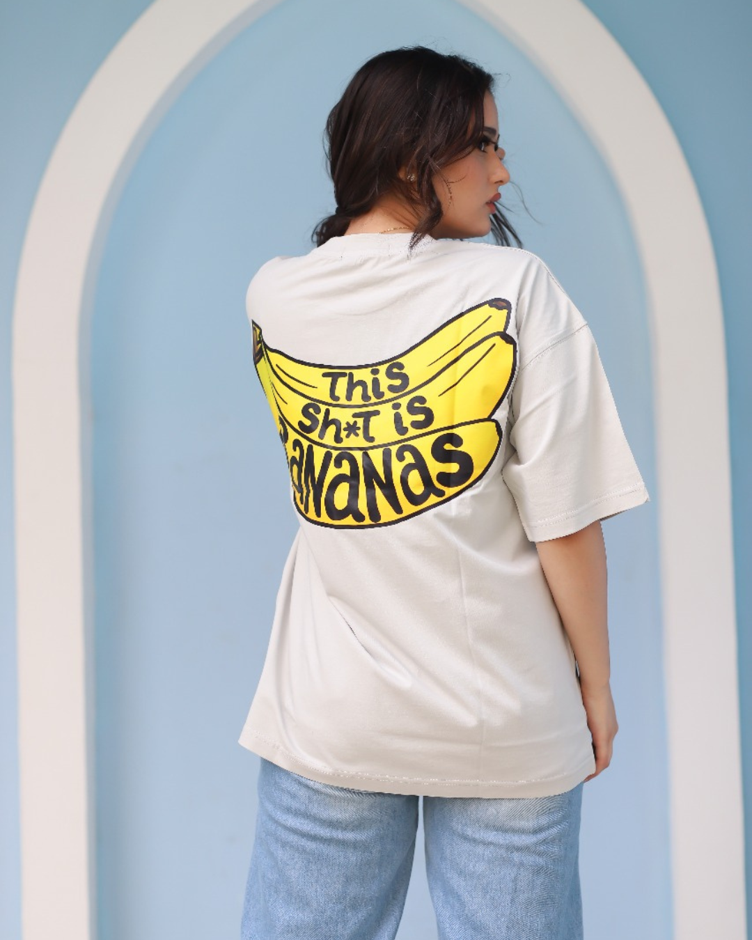 Banana - Grey Oversized Tee Shirt Main image