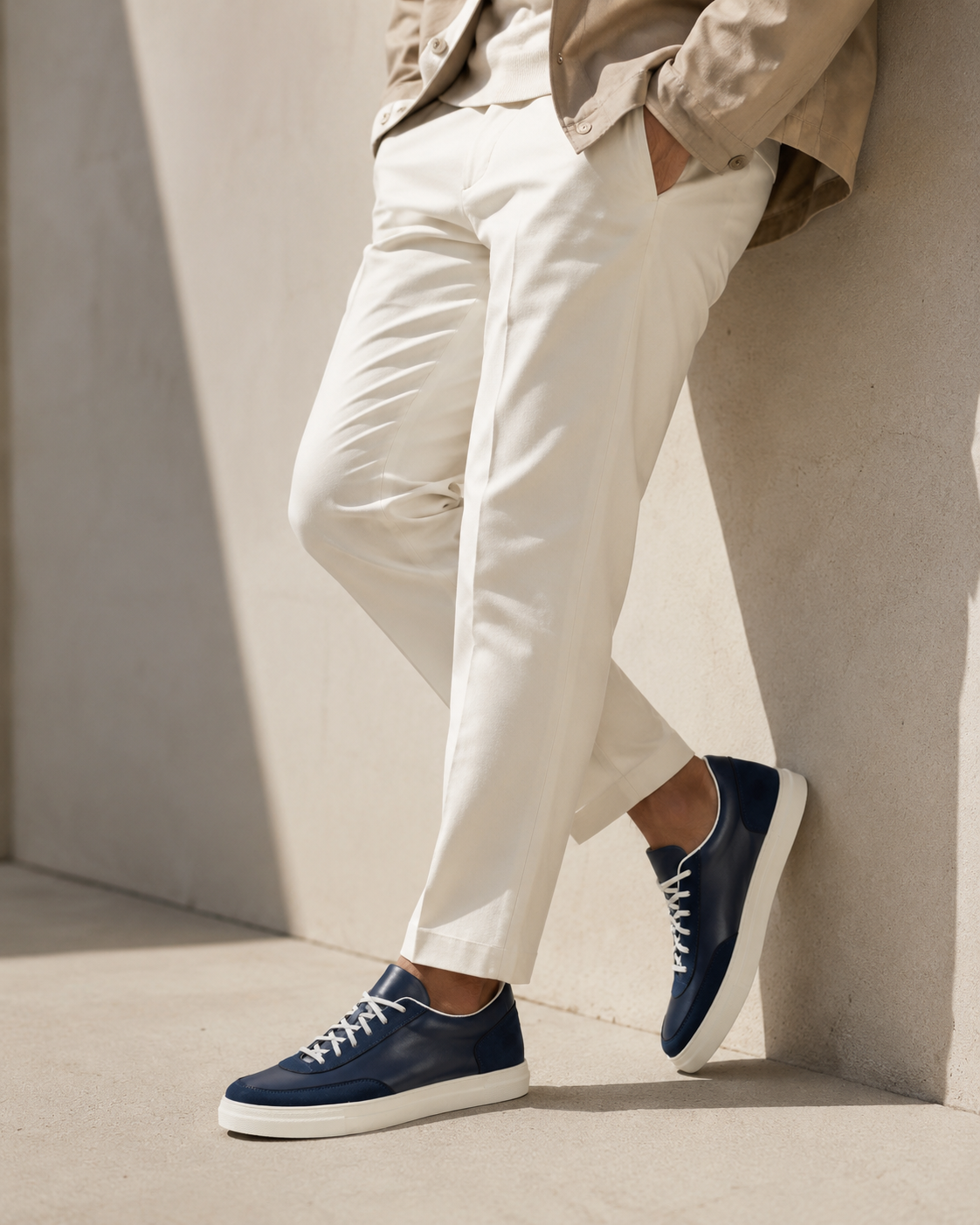 The Obsidian Court Sneaker Navy Blue men's low-top lace-up sneakers - product view 5