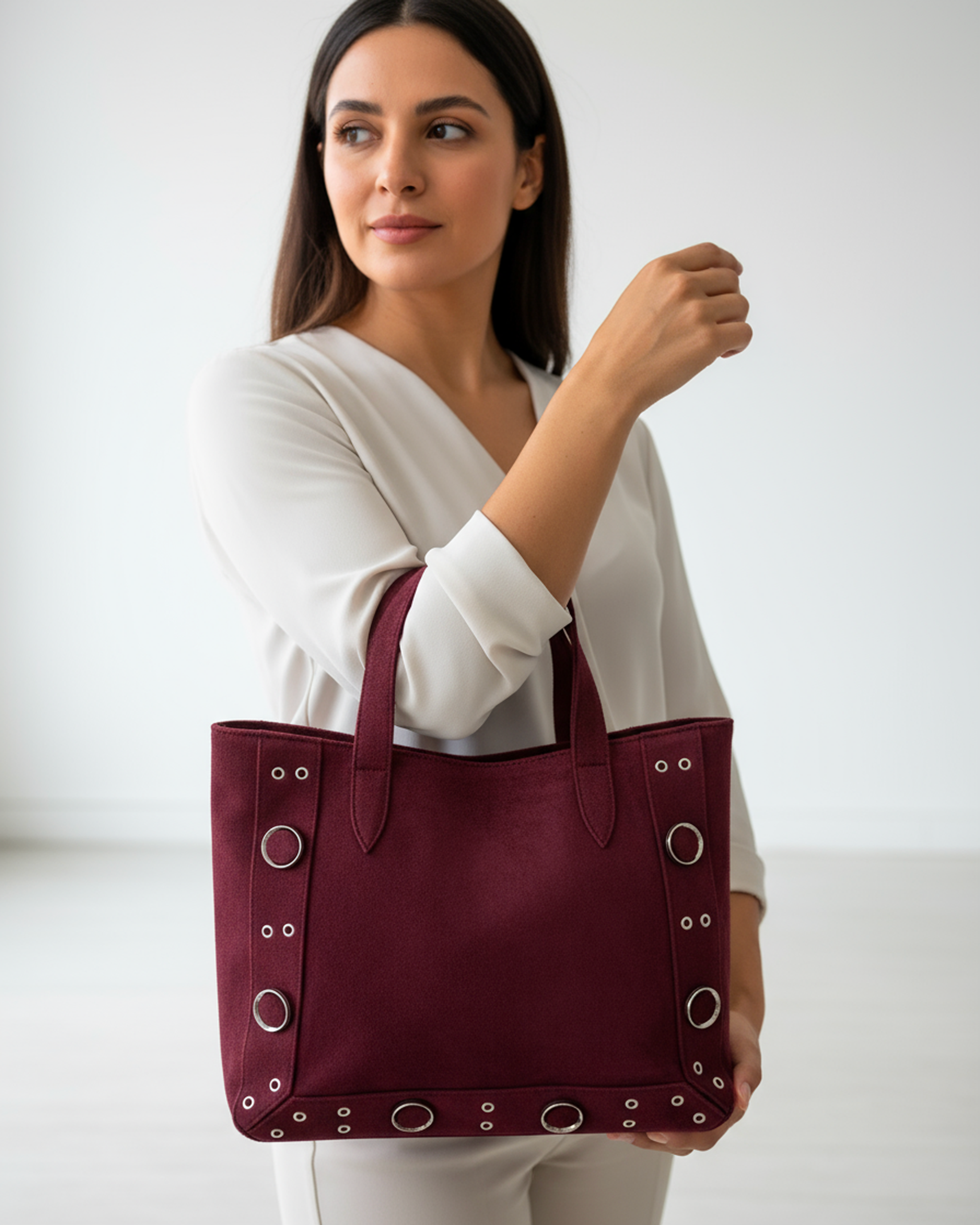 The Orbit Tote - Burgundy Main image
