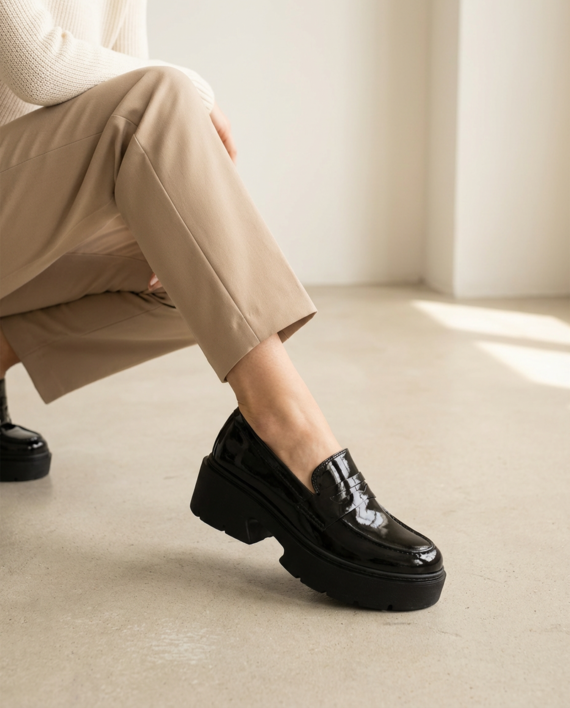The Blair Platform Loafer - Black