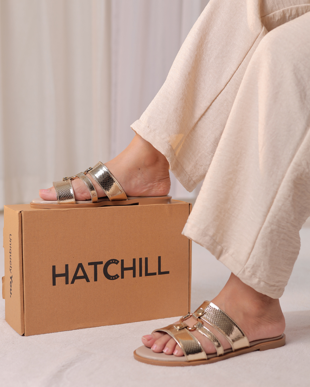 Gold Metallic Bit Sandal