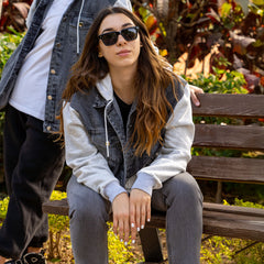 جاكيت جينز - أسود مغسول - لها