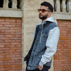 جاكيت جينز - أسود مغسول - له