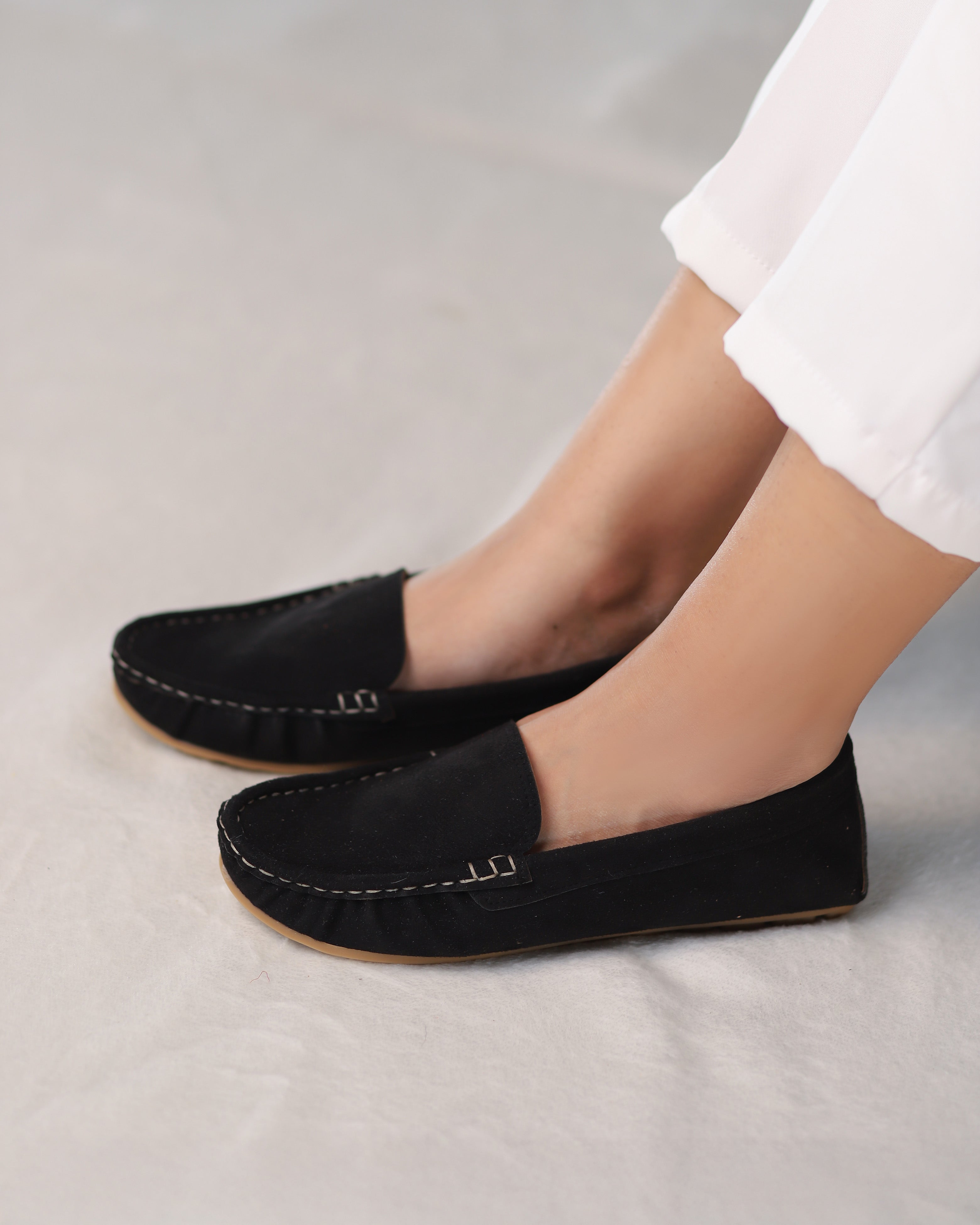 Onyx Suede Moccasins Main image