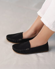 Onyx Suede Moccasins