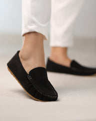 Onyx Suede Moccasins