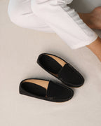 Onyx Suede Moccasins