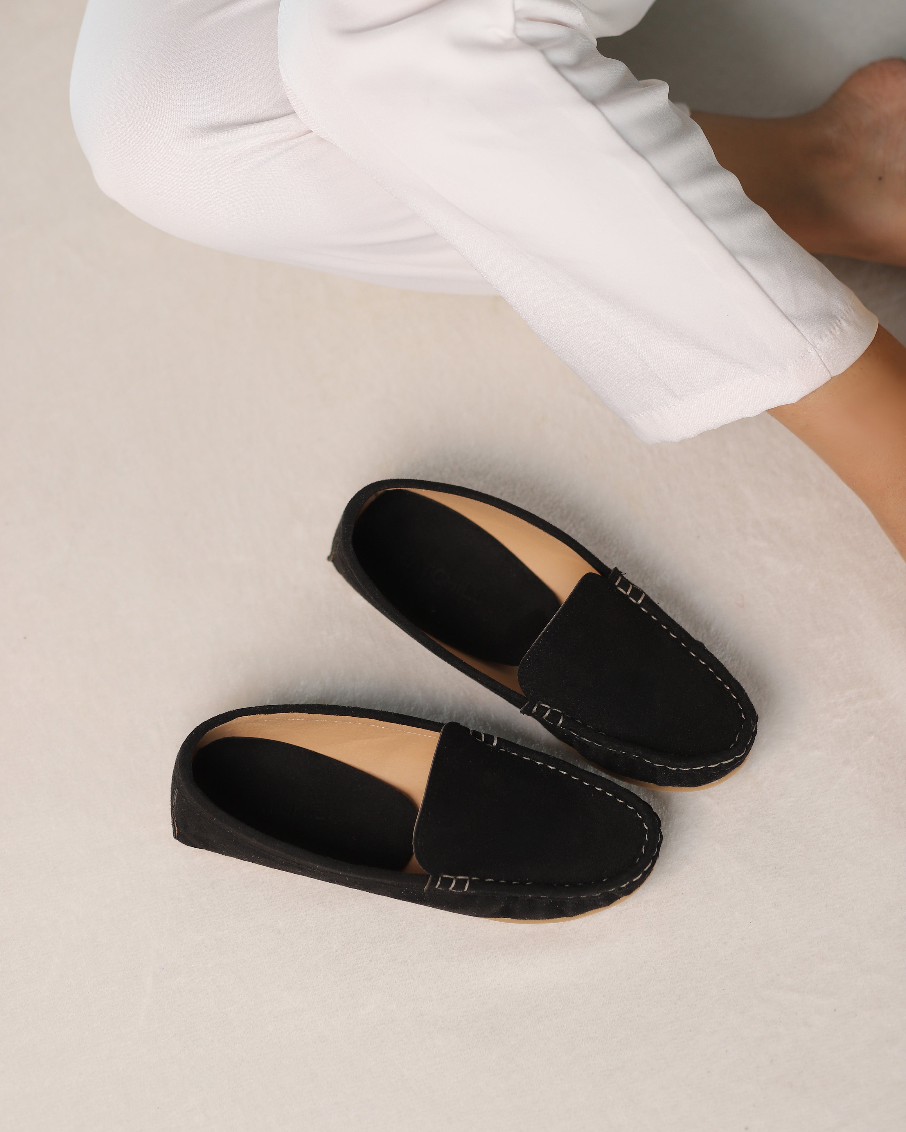 Onyx Suede Moccasins