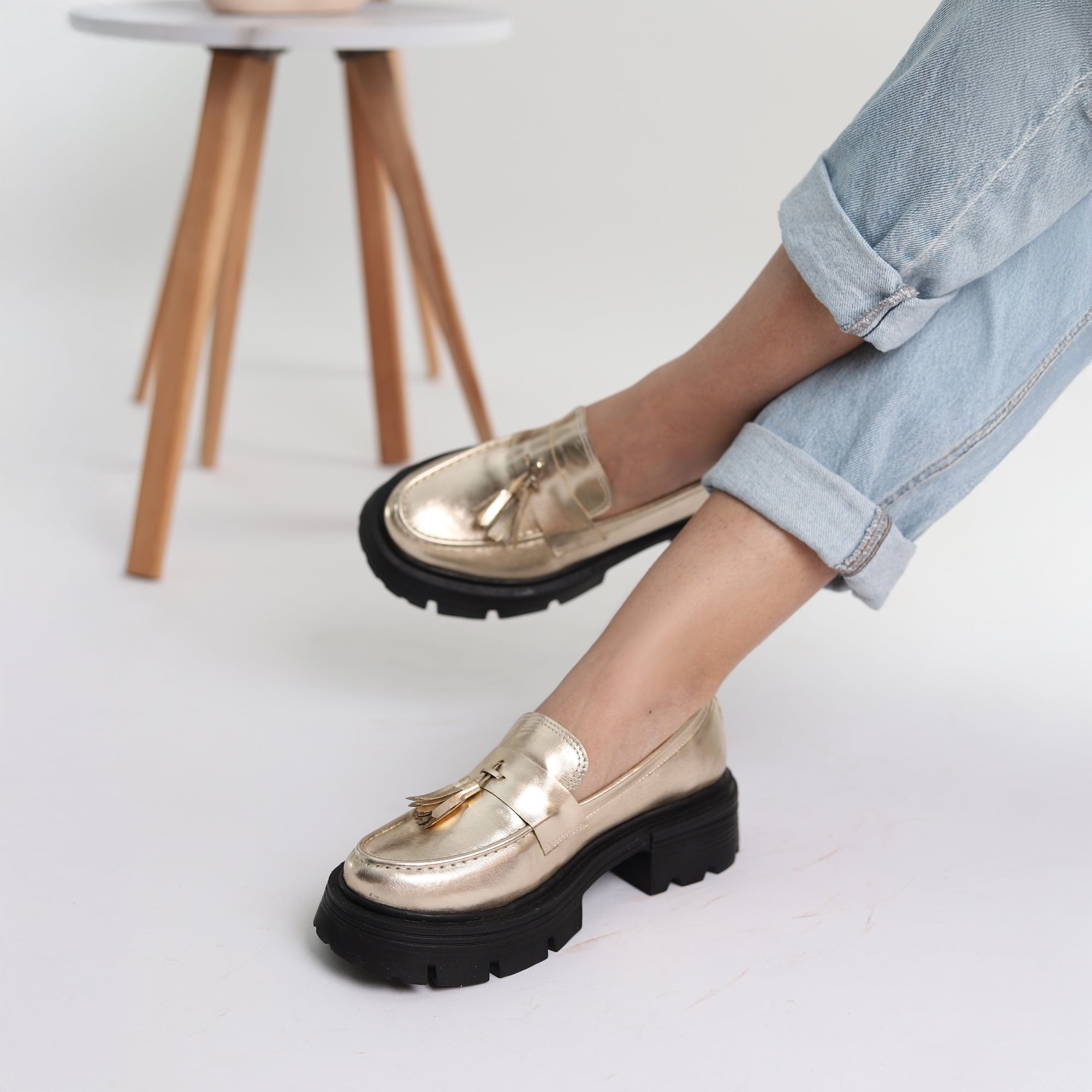 Golden Crest Tassel Loafers Main image