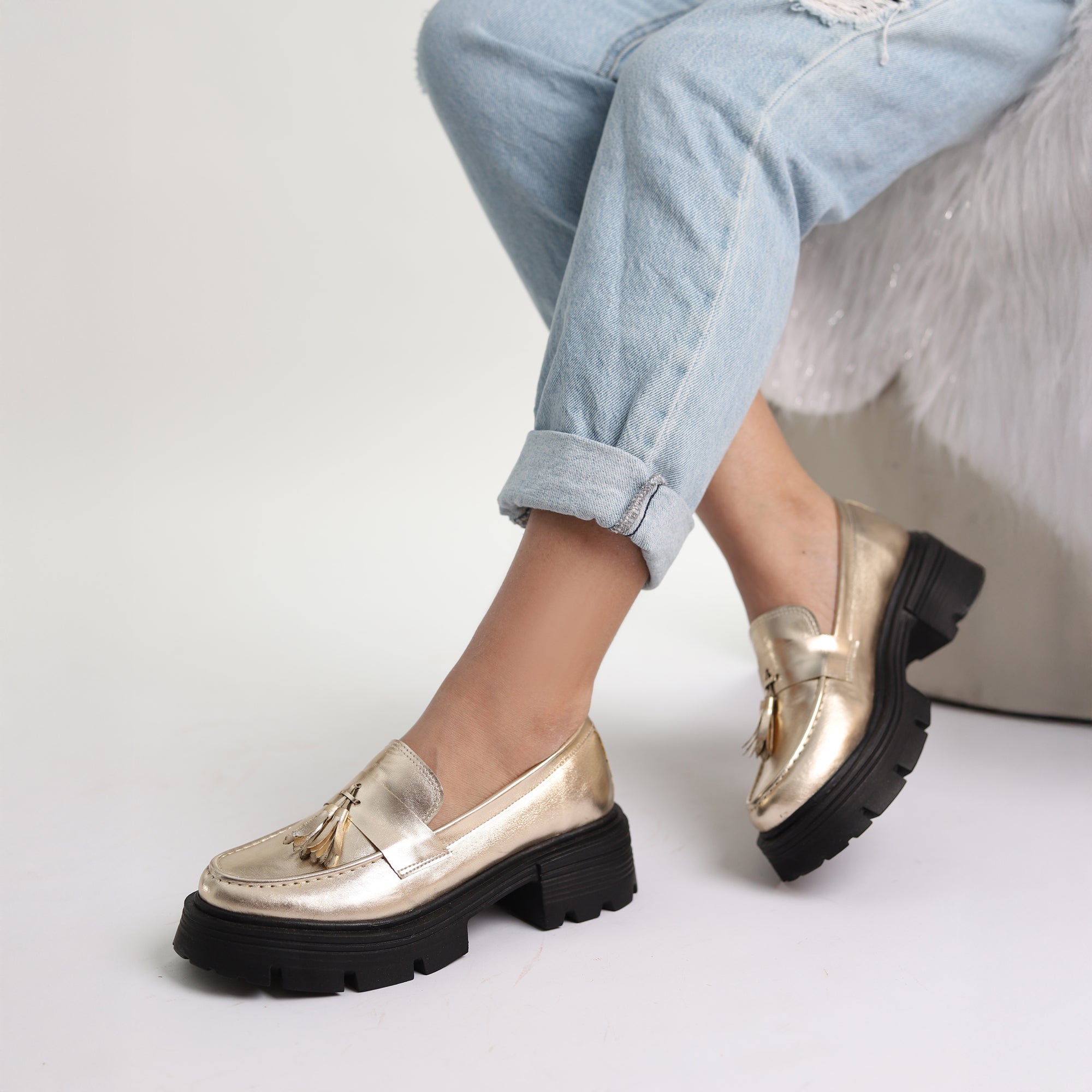 Golden Crest Tassel Loafers Secondary image