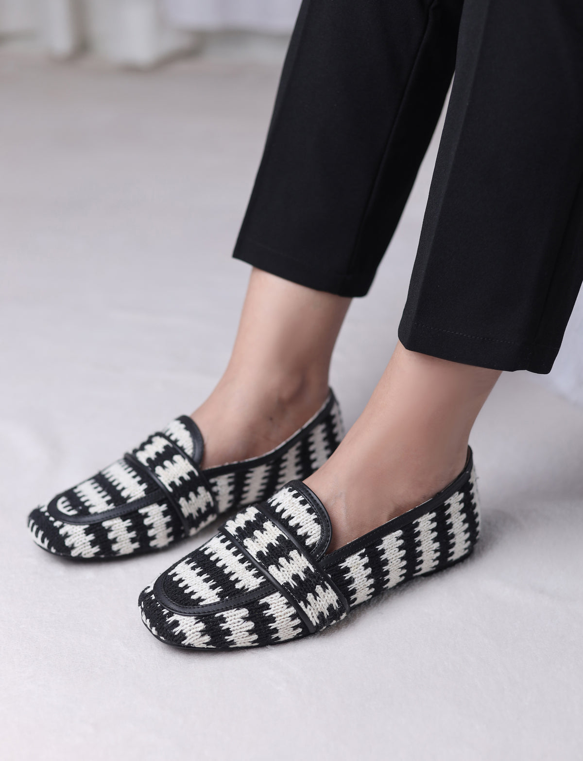 Maison Houndstooth Luxe Moccasin