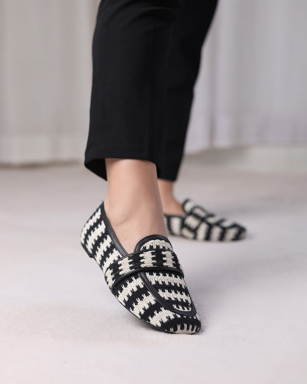 Maison Houndstooth Luxe Moccasin