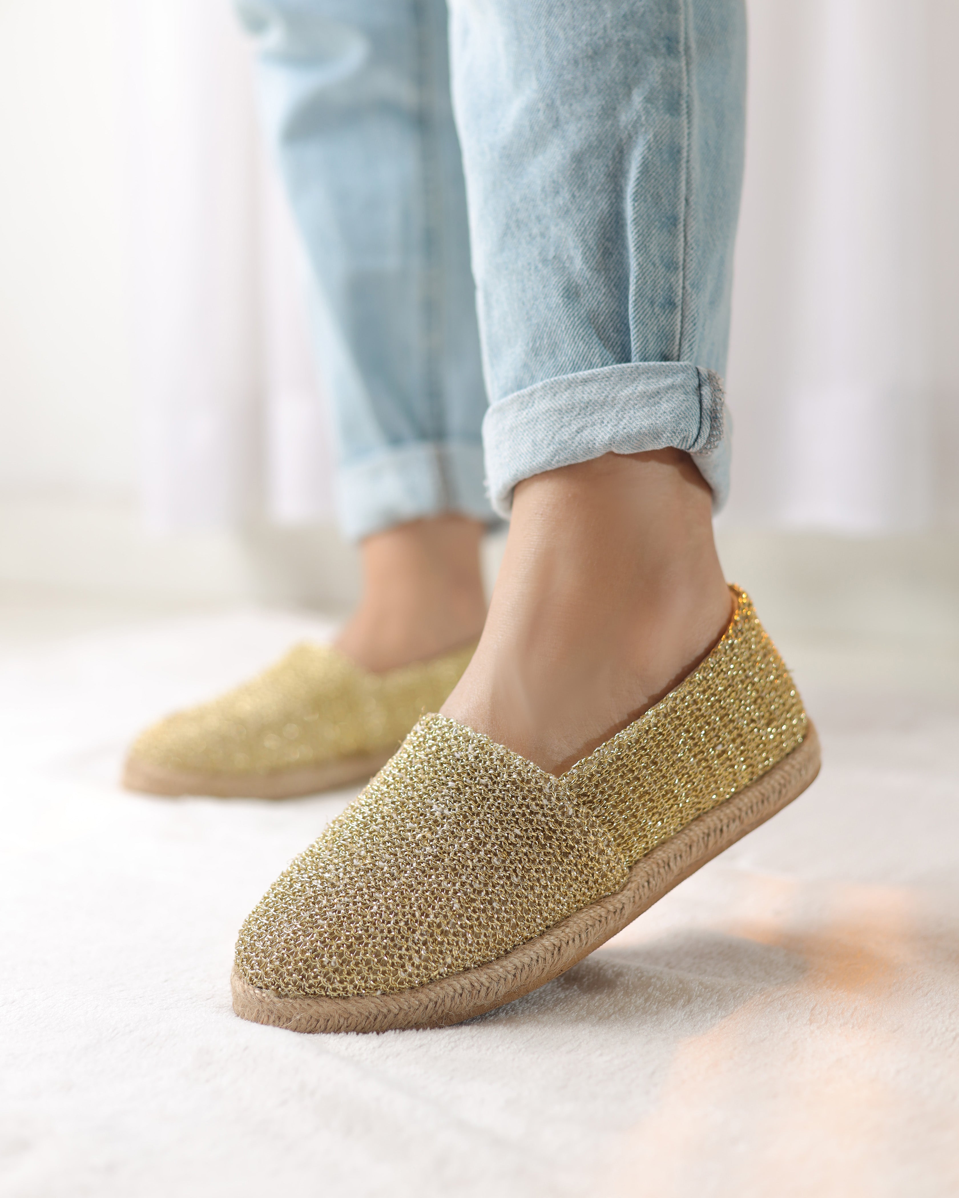 Golden Glimmer Espadrilles