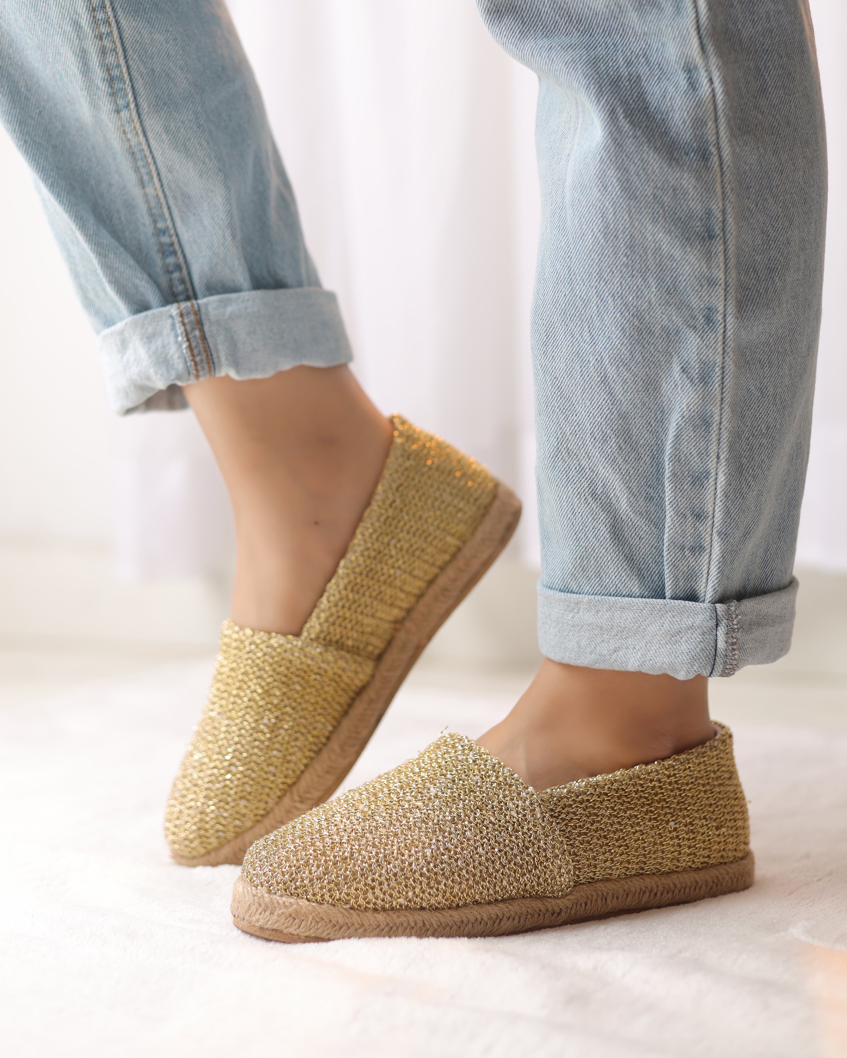Golden Glimmer Espadrilles