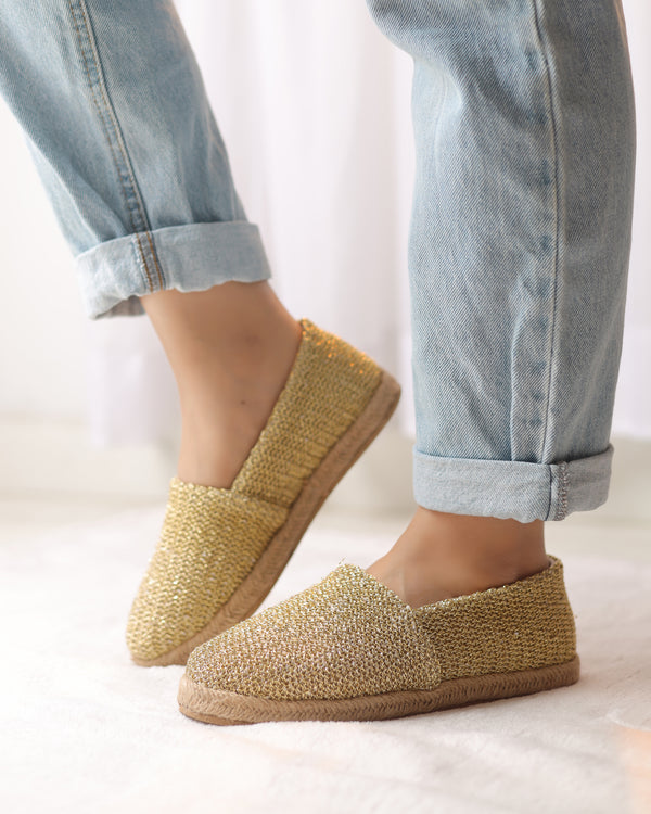 Golden Glimmer Espadrilles