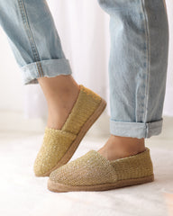 أحذية إسبادريل ذهبية لامعة