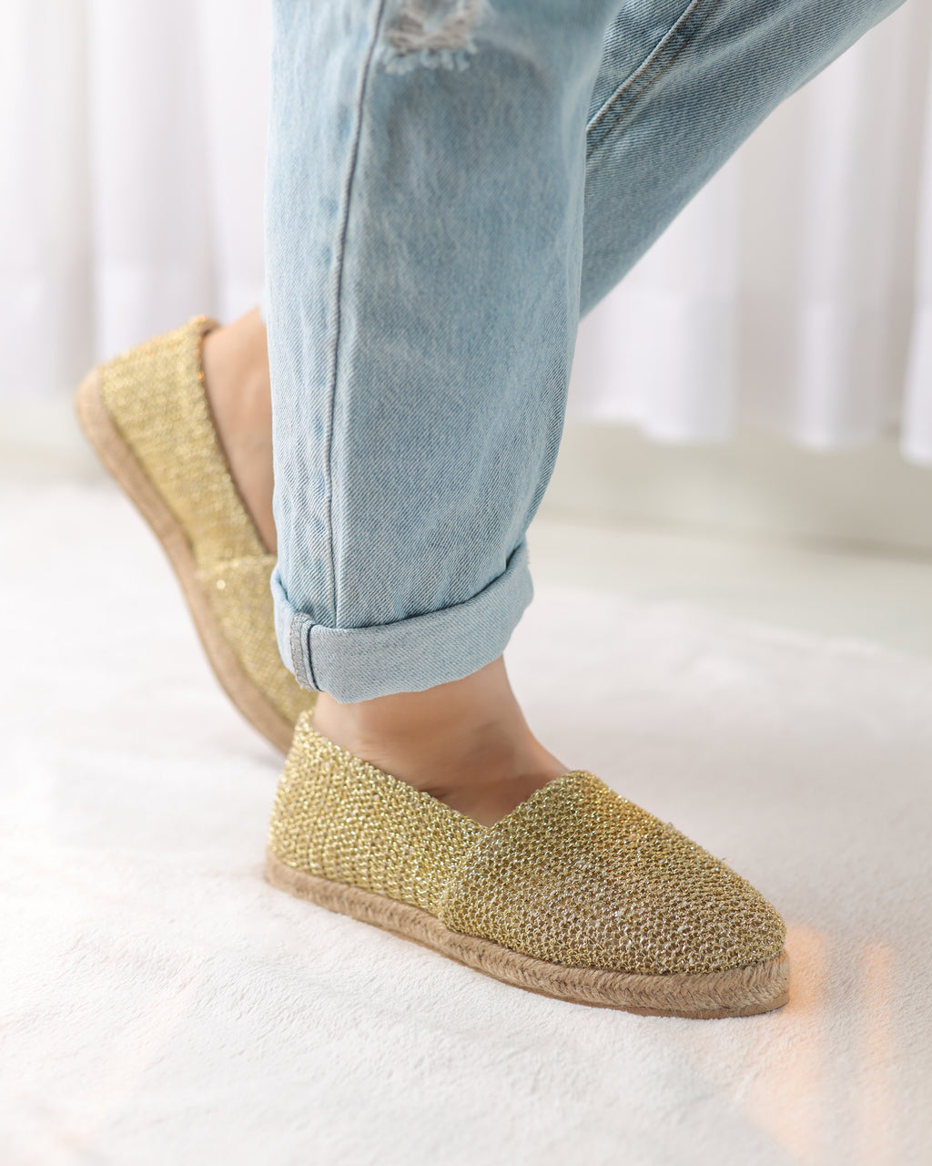 Golden Glimmer Espadrilles