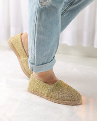 أحذية إسبادريل ذهبية لامعة