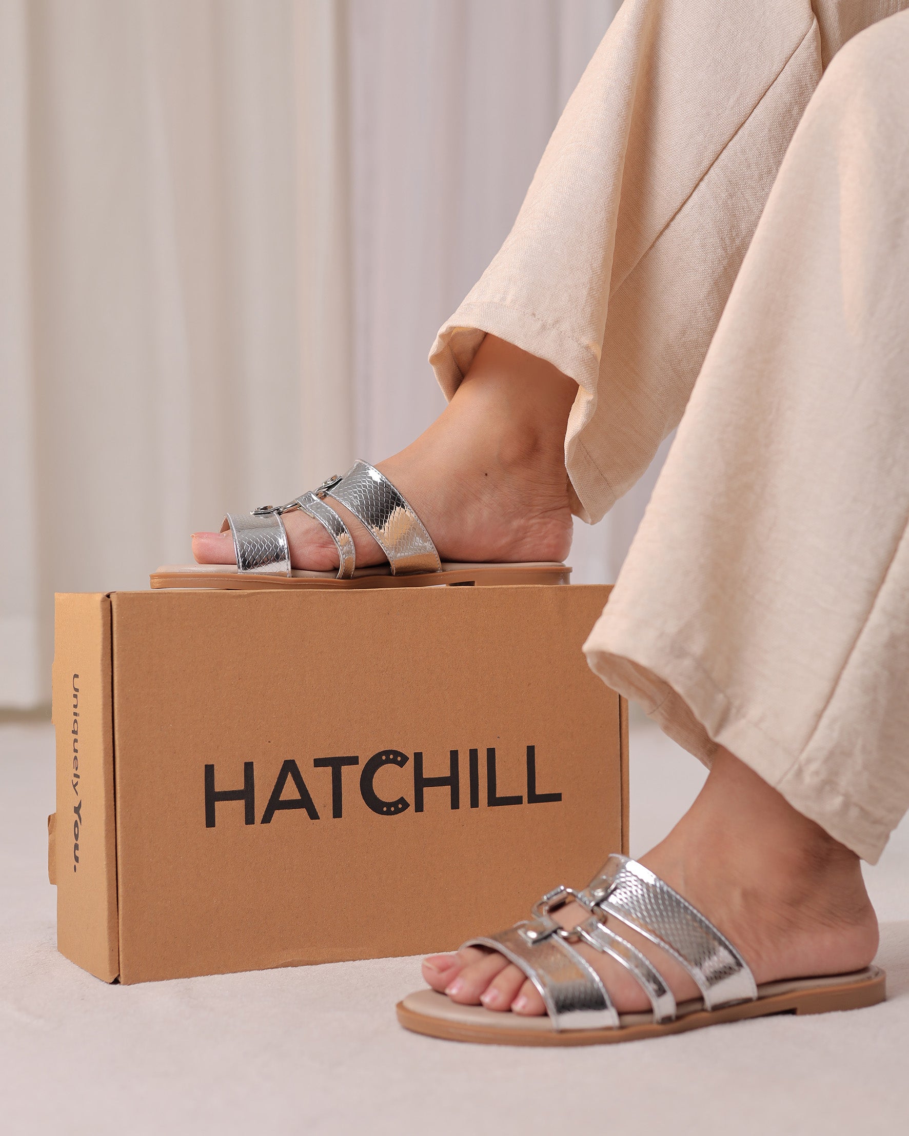 Silver Metallic Bit Sandal