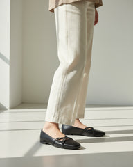 The Bianca Buckle Flat - Black
