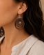 Rovena brown spiral drop earrings with silver hook and clear crystal bead - view 1