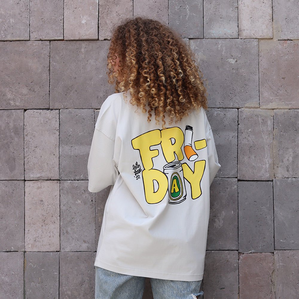 Friday - Grey Oversized Tee Shirt Secondary image