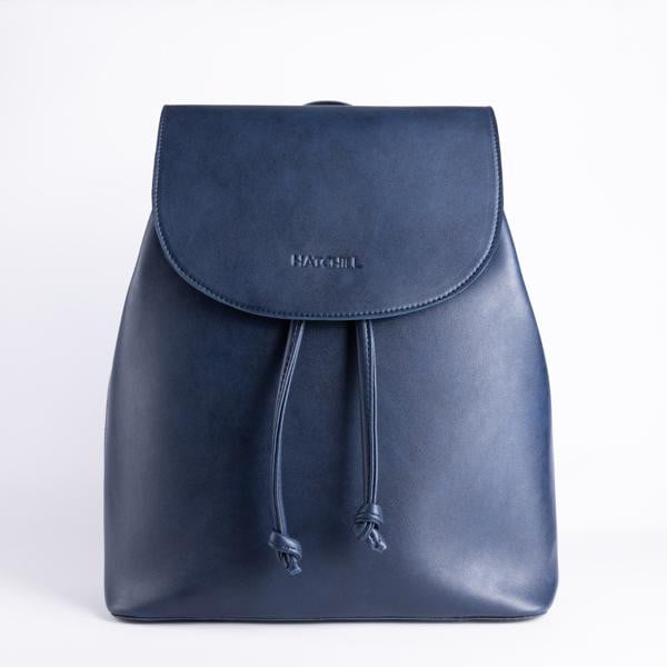 Leather backpack - Navy blue Secondary image