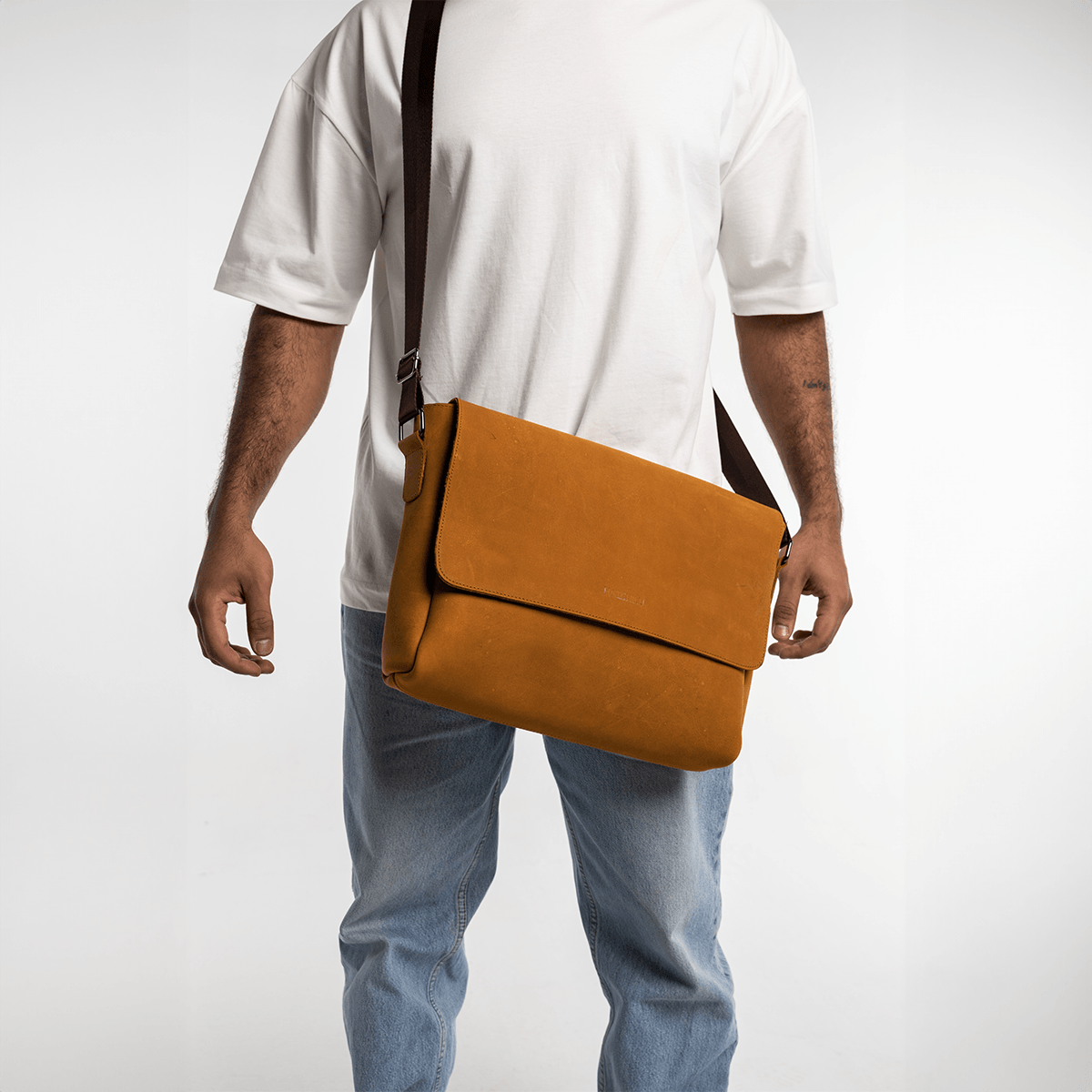 Leather Everyday bag - Tiger Eye - Hatchill Main image