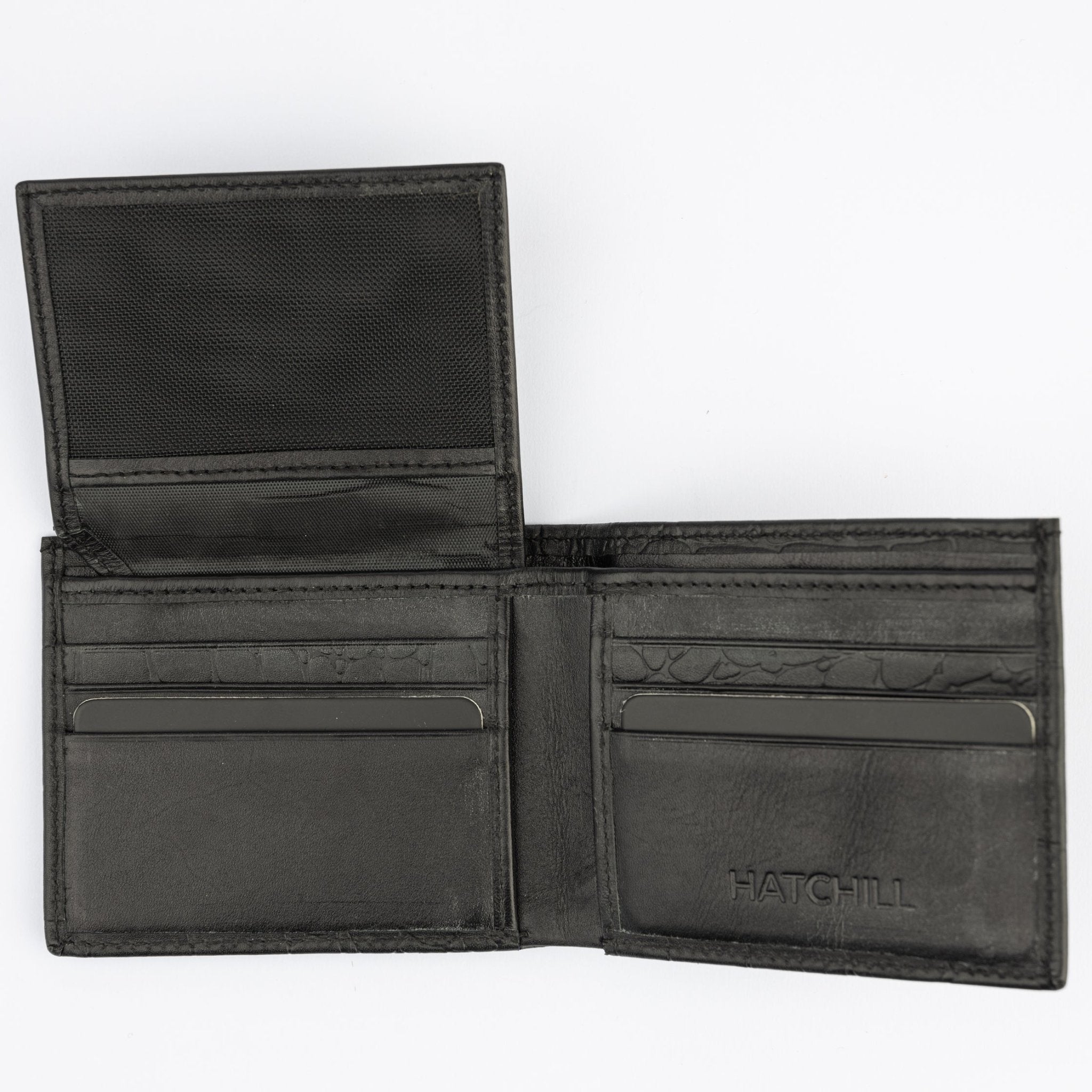 Leather Wallet - Crocodile Black - Hatchill