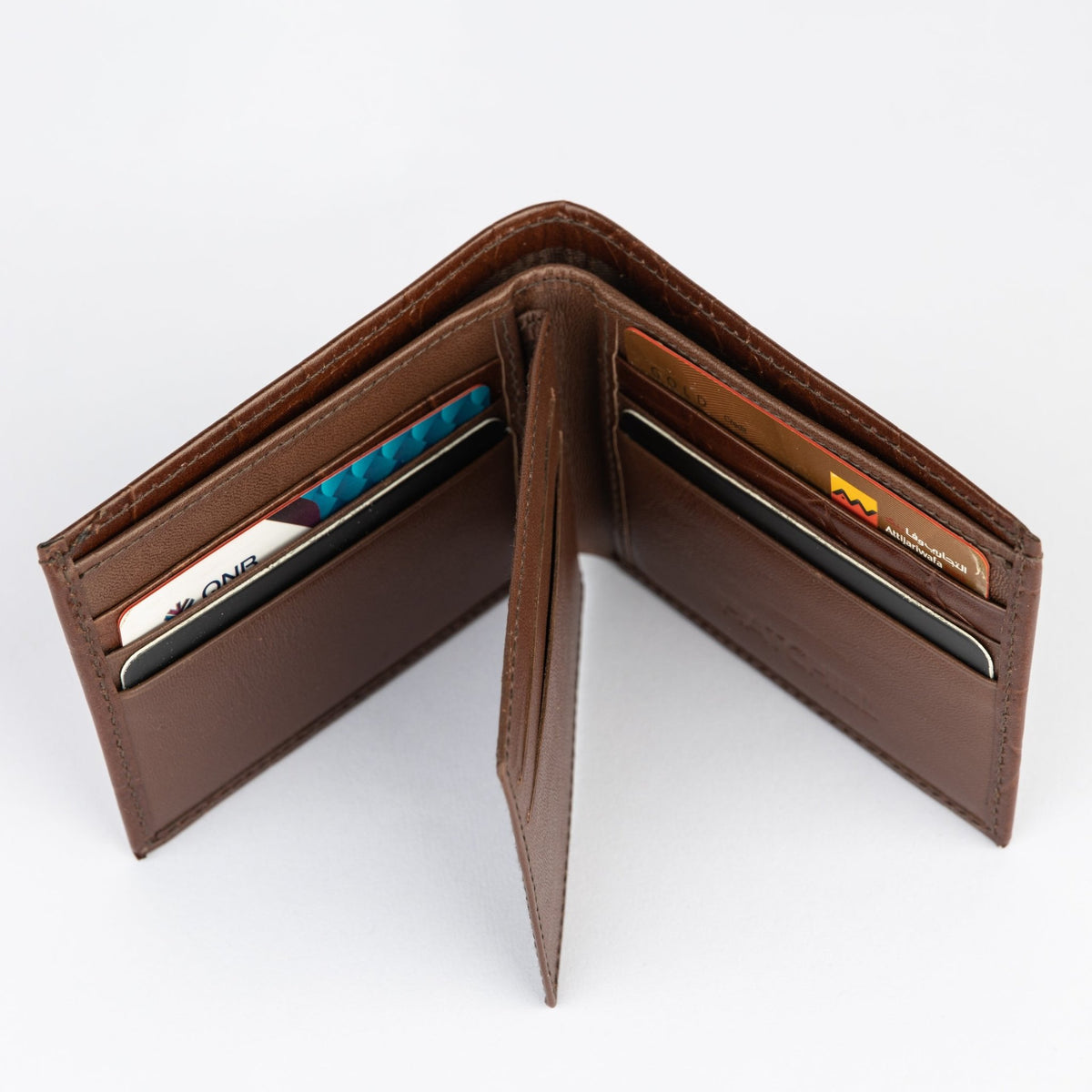Leather Wallet - Dark Brown - Crocodile pattern - Hatchill