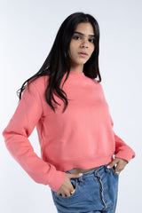 Long Sleeve Crop Top - Coral Pink - Hatchill