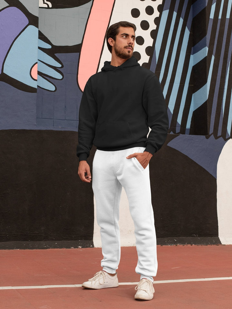 Oversize Black Plain Hoodie - Unisex
