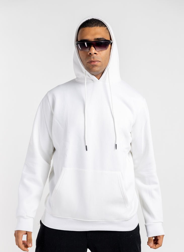 Oversize Plain White Hoodie - Hatchill Main image