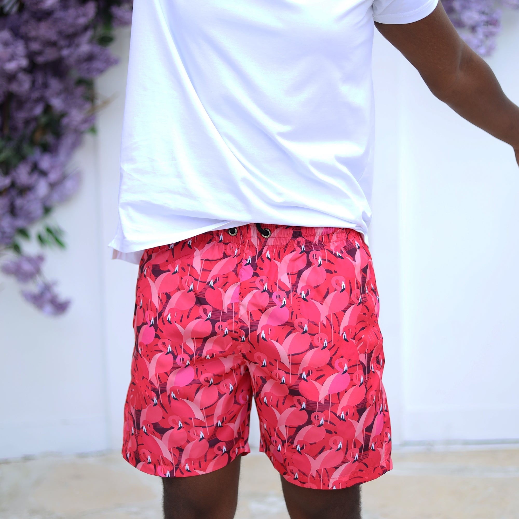 Red Flamingo Swim-shorts - Hatchill Main image
