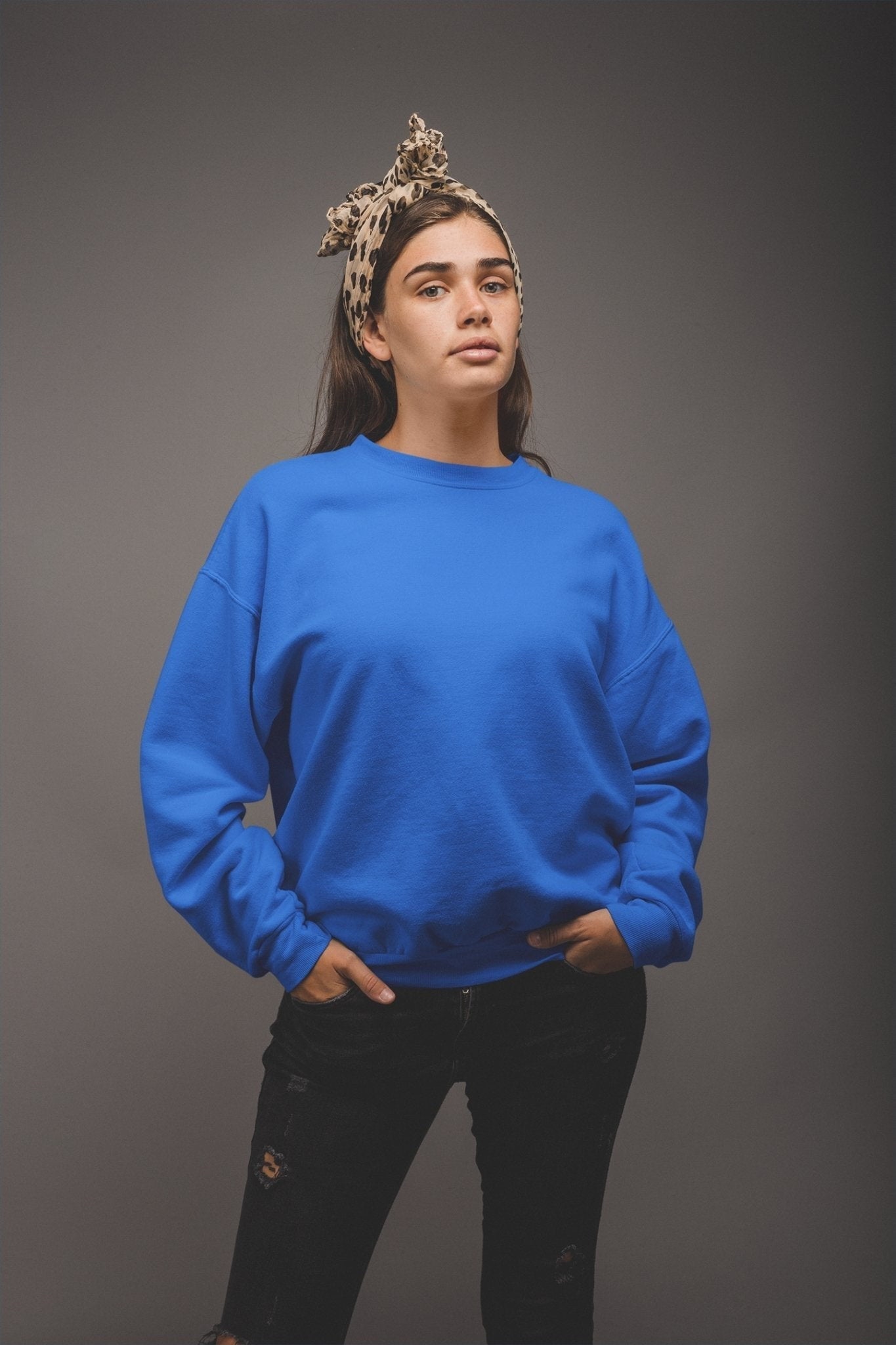Royal Blue Sweatshirt Oversized - Unisex - Hatchill Main image