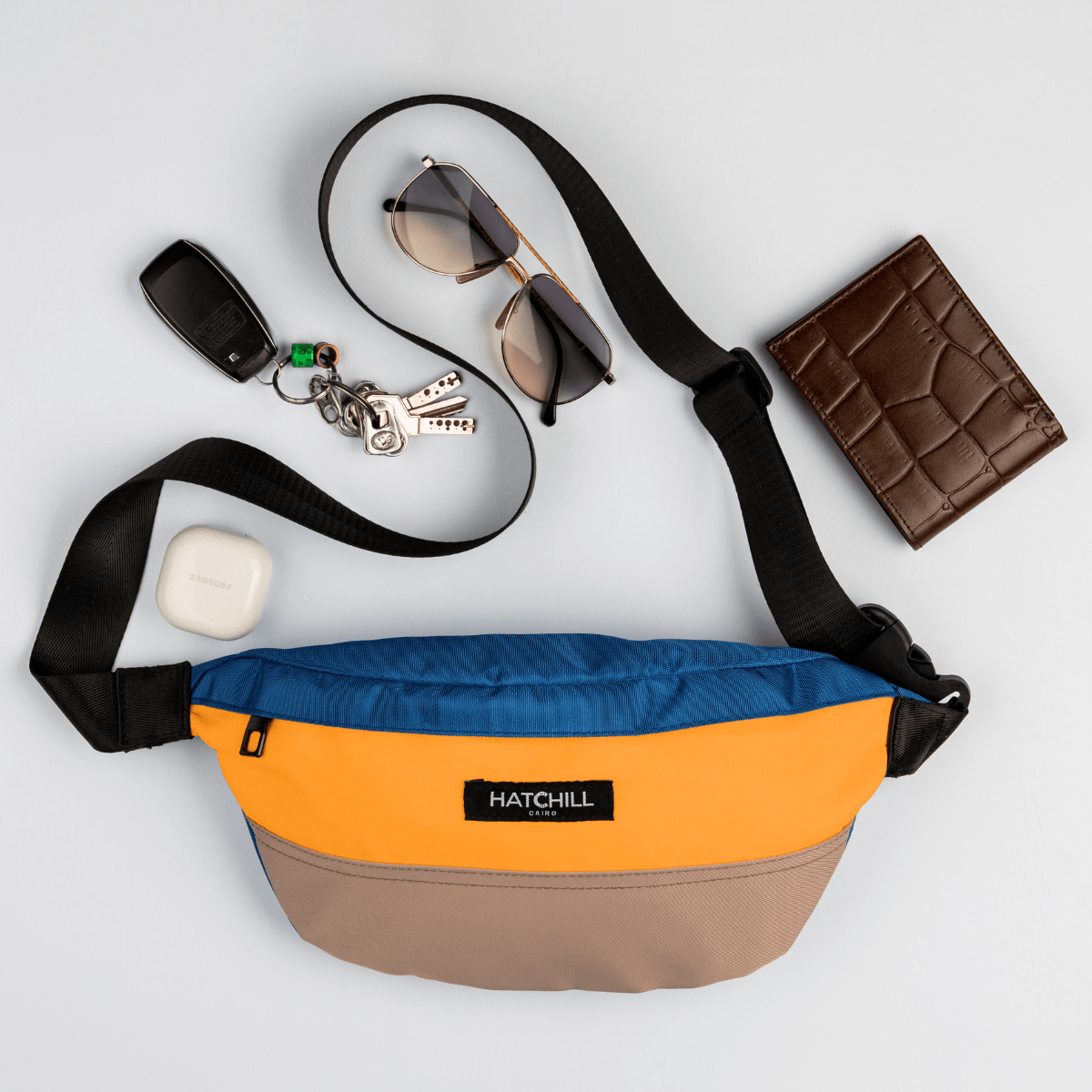 The Evo Waist bag - Mustard x Beige - Hatchill
