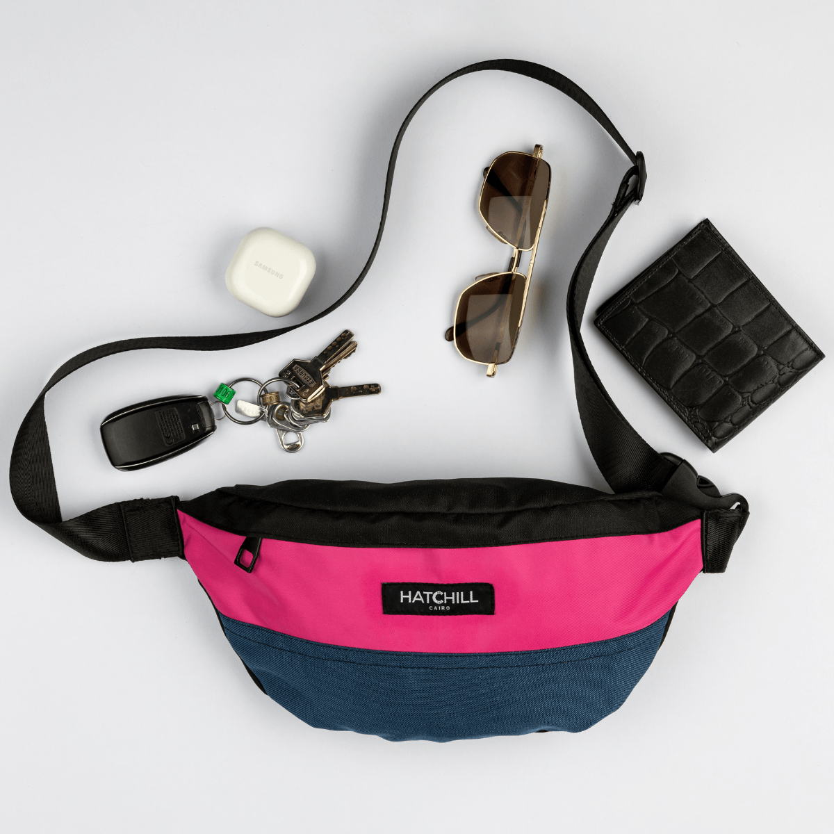 The Evo Waist bag - Rosa x Dark Blue - Hatchill