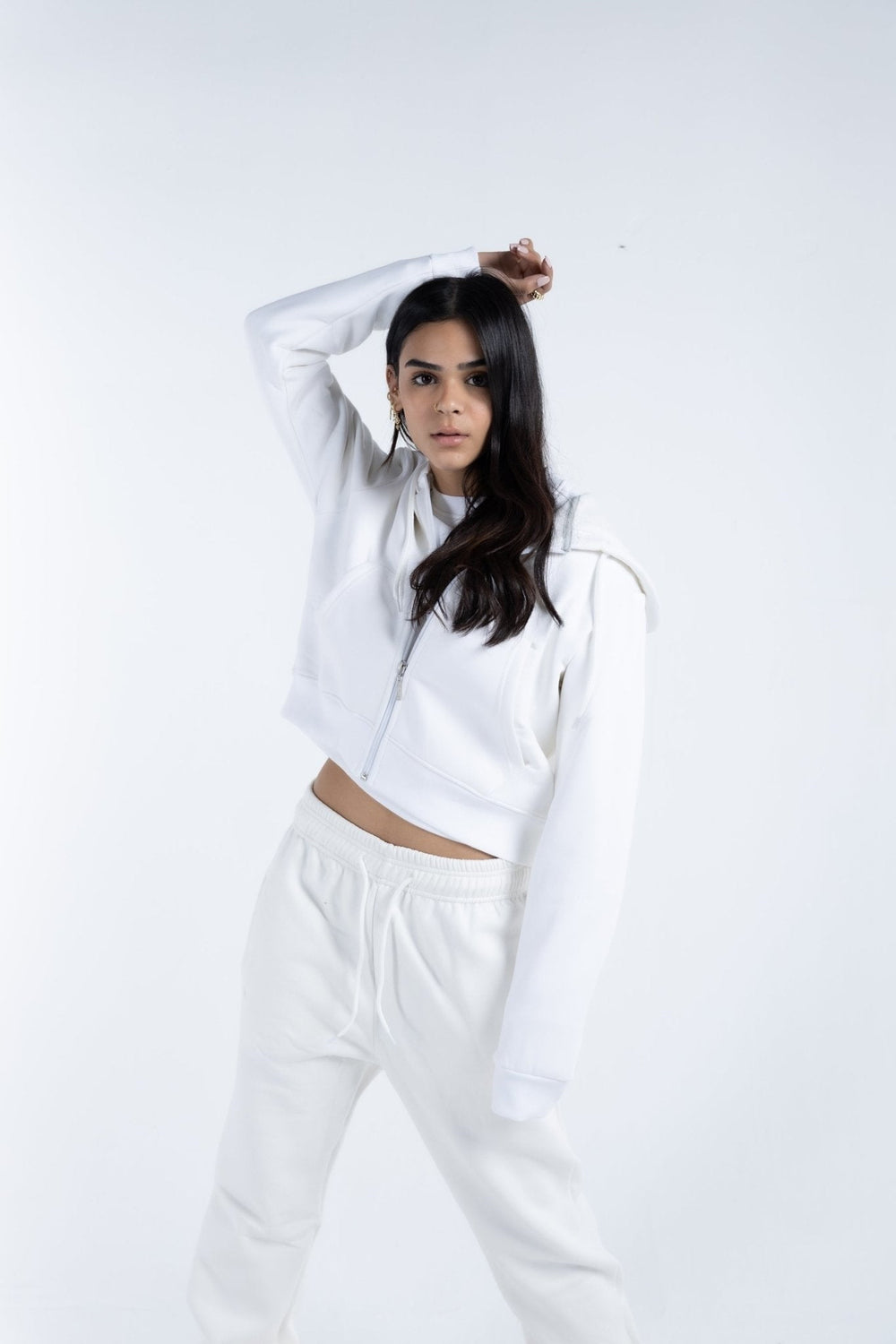 Zip-up Hooded crop top - Hatchill